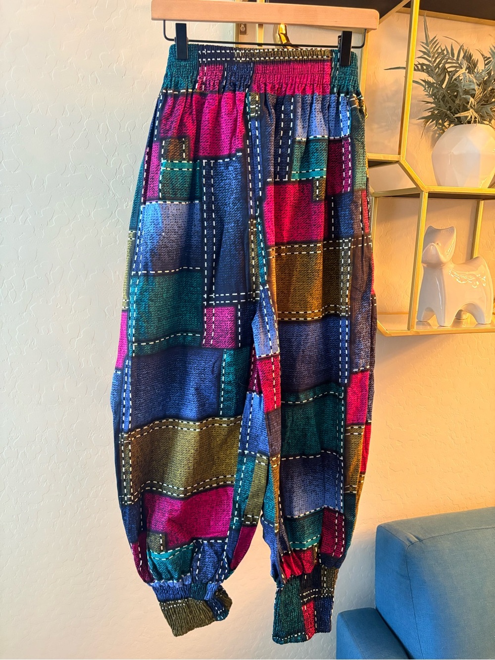 Kara Chic by NF Patchwork Elastic-Waist Harem Joggers one size fits most - Picture 4 of 7